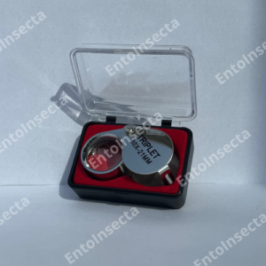Lupa metálica plegable de 30x-21mm con estuche