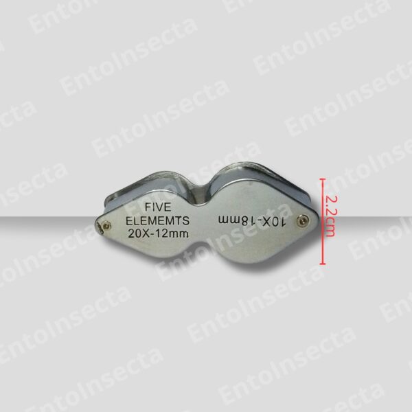 Lupa metálica doble de 20x-12mm y 10x-18mm con estuche - Imagen 3