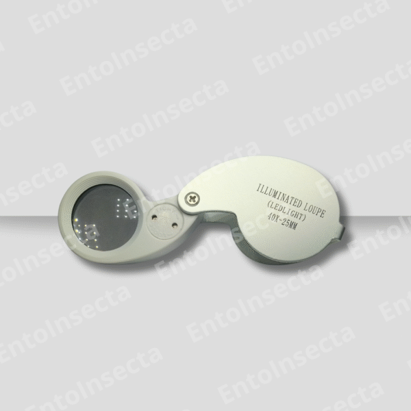 Lupa 40x-25mm con Luz led doble + protector acero inoxidable + estuche - Imagen 7